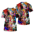 Colorful Abstract Graffiti Street Art Golf Shirt, Mens Golf Polo, Golf Apparel For Men