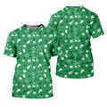 Golf Items Seamless Pattern St. Patrick’s Day Shamrock Golf Shirt, Women's Golf Tops, Ladies Golf Polos