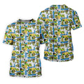 Funny Ninja Turtle Comic Hawaiian Golf Shirt, Mens Golf Polo, Golf Apparel For Men