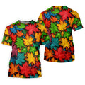 Vibrant Maple Leaf Autumn Forest Hawaiian Golf Polo, Golf Tops For Men, Golfing Apparel