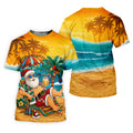Beach Chair Santa Christmas Golf Shirt, Women's Golf Tops, Hawaiian Golf Shirt, Golf Shirts For Women