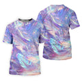 Pastel Gradient Feather Hawaiian Golf Shirt, Golf Tops For Men, Golf Shirts For Men