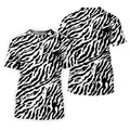 Zebra Print Golf Shirt, Black White Animal Pattern 's Golf Polo, Polo Shirts For Women