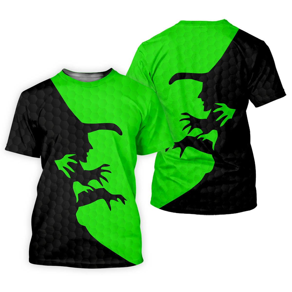 Green Witch Silhouette Halloween Golf Shirt, Halloween Shirt For Women, Women's Halloween Apparel
