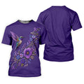 Purple Hummingbird Cancer Awareness Polo Shirt, Golf Shirts For Men, Mens Golf Apparel