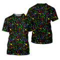Black Neon Paint Splatter Golf Shirt, Women's Golf Tops, Performance Golf Shirt