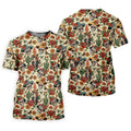 Day Of The Dead Sugar Skull Floral Polo Shirt, Mens Golf Polo, Hawaiian Golf Shirt