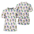 Easter Dinosaur Gradient Pattern Men's Funny Golf Shirts, Golf Shirts For Men, Polo Shirts For Men