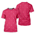 Pink Ribbon Golf Pattern Breast Cancer Polo Shirt, Golf Shirts For Men, Mens Golf Apparel
