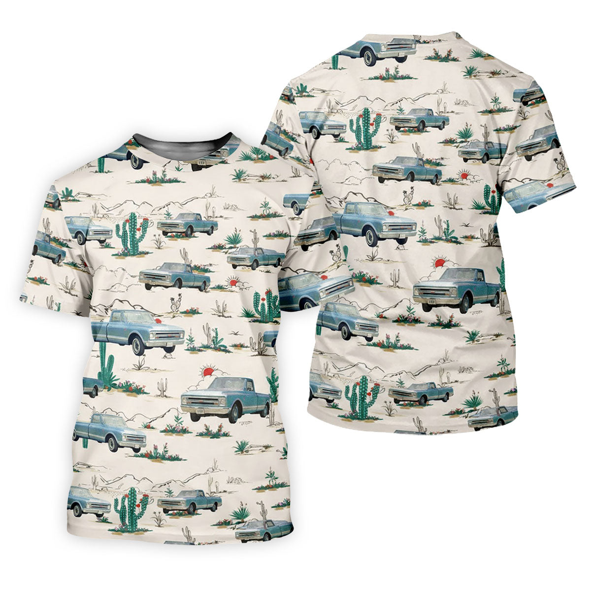 Personalized Truck Golf Shirt, Custom Vehicle Tropical Pattern, Golf Shirt For Women