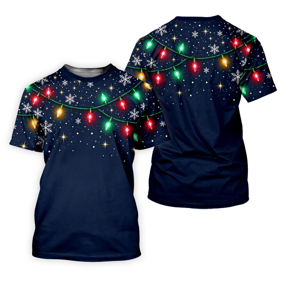 String Lights Snowflakes Christmas Golf Shirt, Mens Golf Shirts, Golf Apparel For Men