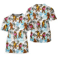 Bigfoot With Flamingo Float And Guitar Tropical Pattern Hawaiian Golf Polo, Golf Gift For Men, Golfing Apparel