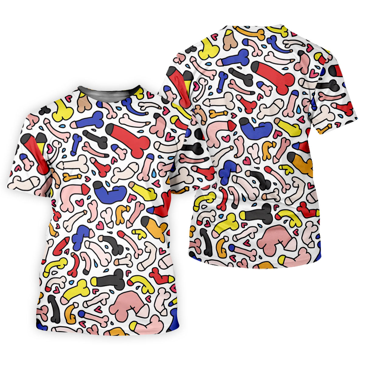 Funny Colorful Adult Doodle Pattern Polo Shirt, Mens Golf Polo, Golf Shirts For Men