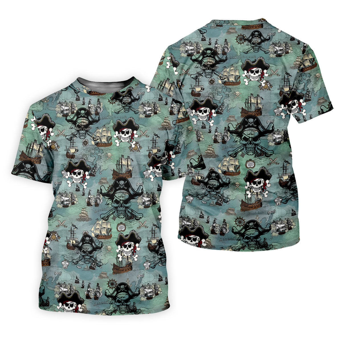 Pirate Captain Skulls, Kraken Tentacle Design Design Hawaiian Golf Polo, Golf Tops For Men, Golfing Apparel