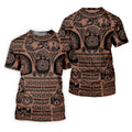Maori Tattoo Pattern with Traditional Tiki Mask Hawaiian Golf Polo, Golf Tops For Men, Golfing Apparel