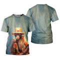 Tropical Monkey Mist Blue Hawaiian Golf Shirt, Men's Golf Shirt, Polo Shirts For Men