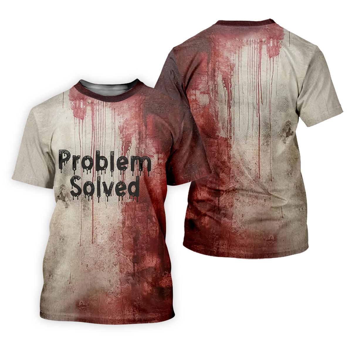 Bloody Problem Solved Men's Golf Shirts, Halloween Golf Shirt, Halloween Theme Shirts, Fun Golf Shirts For Mens