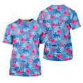 Blue Hibiscus Disc Golf Polo Shirt, Hawaiian Golf Shirt, Mens Golf Shirts