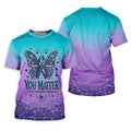 You Matter Suicide Prevention Awareness Butterfly Women’s Golf Polo, Suicide Golf Shirts