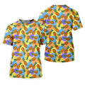 Watercolor Pineapple Tropical Pattern Design Hawaiian Golf Shirt, Golf Shirts For Men, Polo Shirts For Men