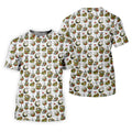 Floral Golf Club Pattern White Hawaiian Golf Shirt, Men's Golf Shirt, Golf Apparel For Men