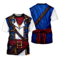 Caribbean Pirate Golf Shirt, Classic Buccaneer Captain Uniform, Golf Shirt For Men