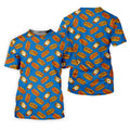 Blue Hot Dog And Fried Egg Pattern Golf Shirt, Hawaiian Golf Shirt, Mens Golf Shirts, Golf Apparel For Men