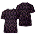 Purple Haunted Demon Faces Halloween Polo Shirt, Printed Golf Shirts, Golf Apparel For Men