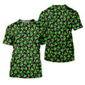 St Patrick's Day Beer Golf Ball Pattern Shamrock Golf Shirt, Women's Golf Tops, Ladies Golf Polos