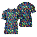 Colorful Zombie Head Pattern Halloween Golf Polo Shirt, Mens Golf Polo, Golf Shirts For Men