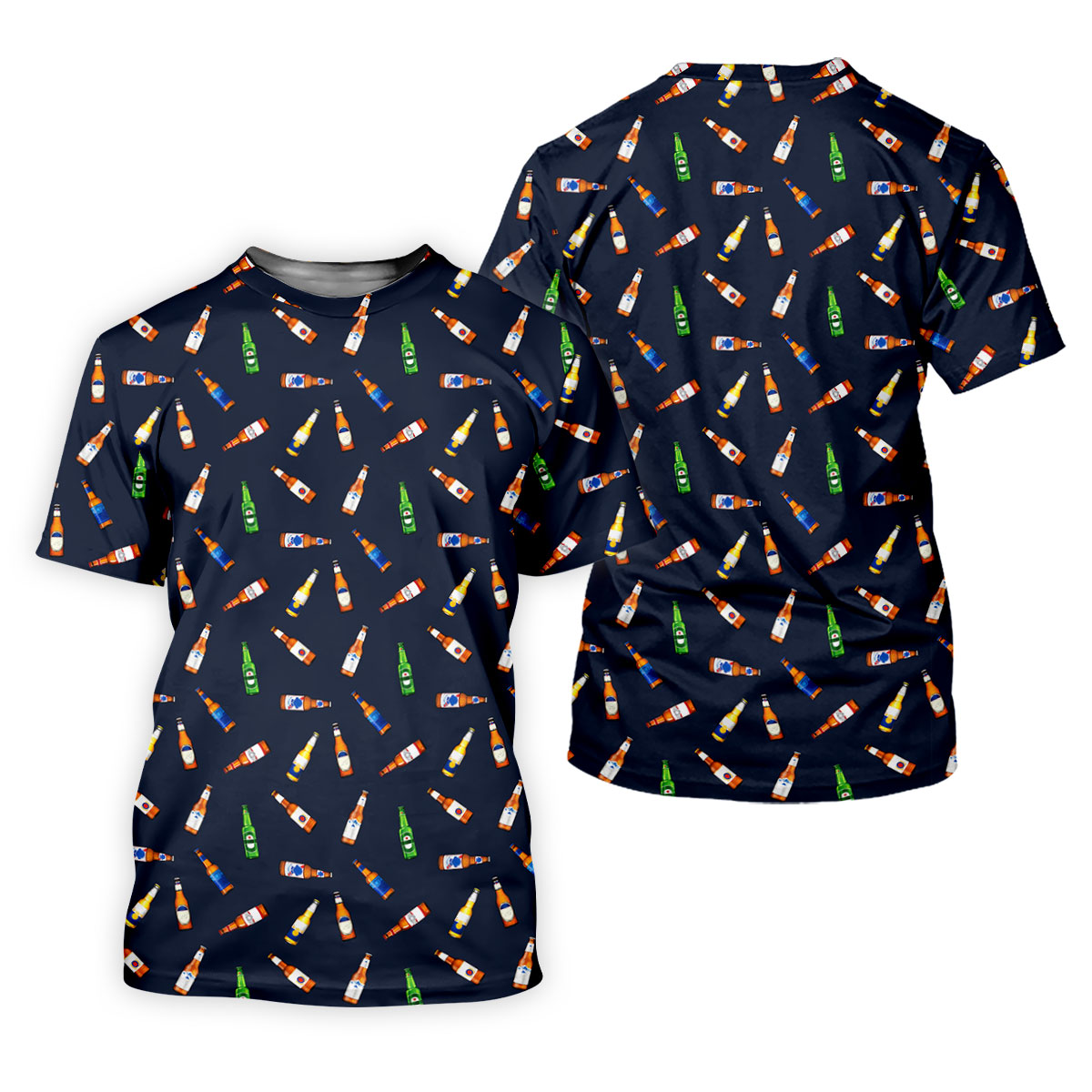 Beer Bottle Labels Seamless Pattern Fun Women's Golf Shirts, Women's Golf Tops, Ladies Golf Shirt