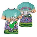Retro Desert Bearded Golfer Men's Golf Shirt, Hawaiian Golf Shirt, Mens Golf Apparel