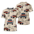 Custom Photo Truck Golf Shirt, Vintage Pickup Route 66 Map Pattern, Golf Shirt For Women