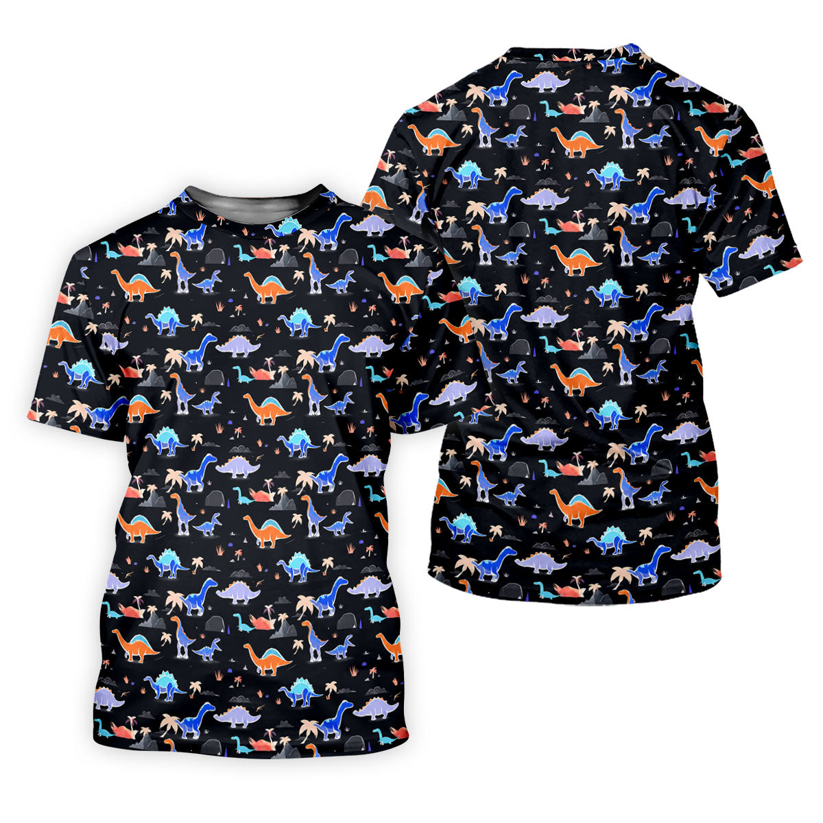 Colorful Dinosaur Hawaiian Golf Shirt, Cute Golf Outfit, Men's Golf Shirt, Polo Shirts For Men