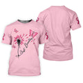 Just Breathe Butterfly Pink Ribbon Breast Cancer Polo Shirt, Golf Polo For Women