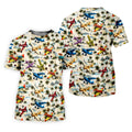 Vintage Airplane Hawaiian Golf Shirt, Tropical Aircraft Pattern, Polo Shirts For Men