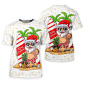 Men's Vacation Mode Santa Sufing Golf Shirt, Christmas Golf Shirt, Golf Apparel For Men