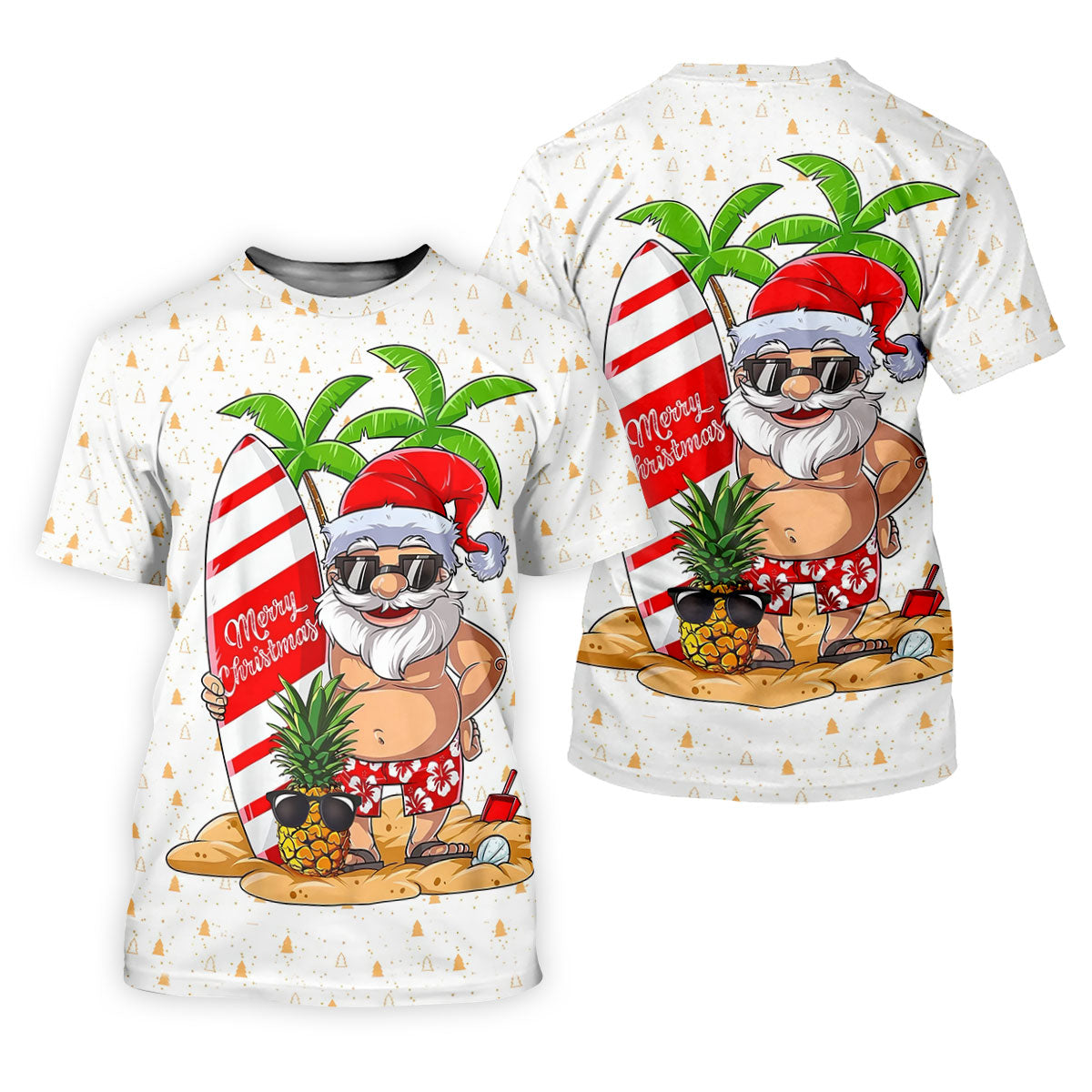 Men's Vacation Mode Santa Sufing Golf Shirt, Christmas Golf Shirt, Golf Apparel For Men