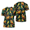 Funny Hot Dog Banana Tropical Hawaiian Golf Shirt, Mens Golf Polo, Printed Golf Shirts