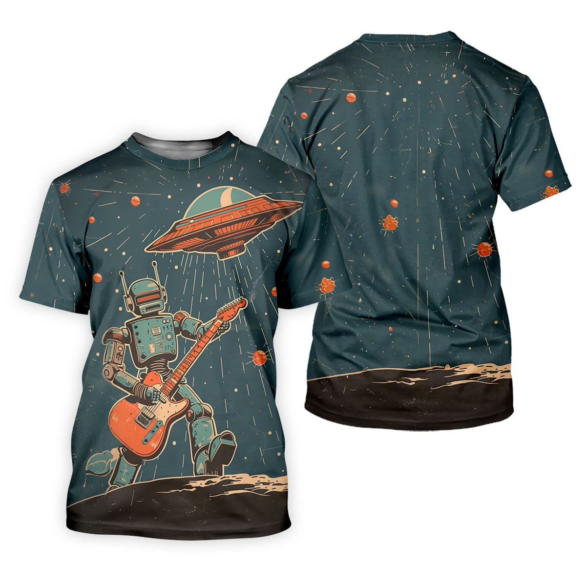 Robot UFO Sleeveless Golf Shirt, Cute Golf Outfit, Mens Polo Shirts, Golf Shirts For Men