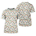 Autism Awareness Rainbow Pattern Colorful Handprints White Golf Shirt, Golf Shirt For Women