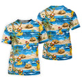 Funny Duck Hawaiian Golf Shirt, Summer Ocean Men's Golf Shirt, Polo Shirts For Men