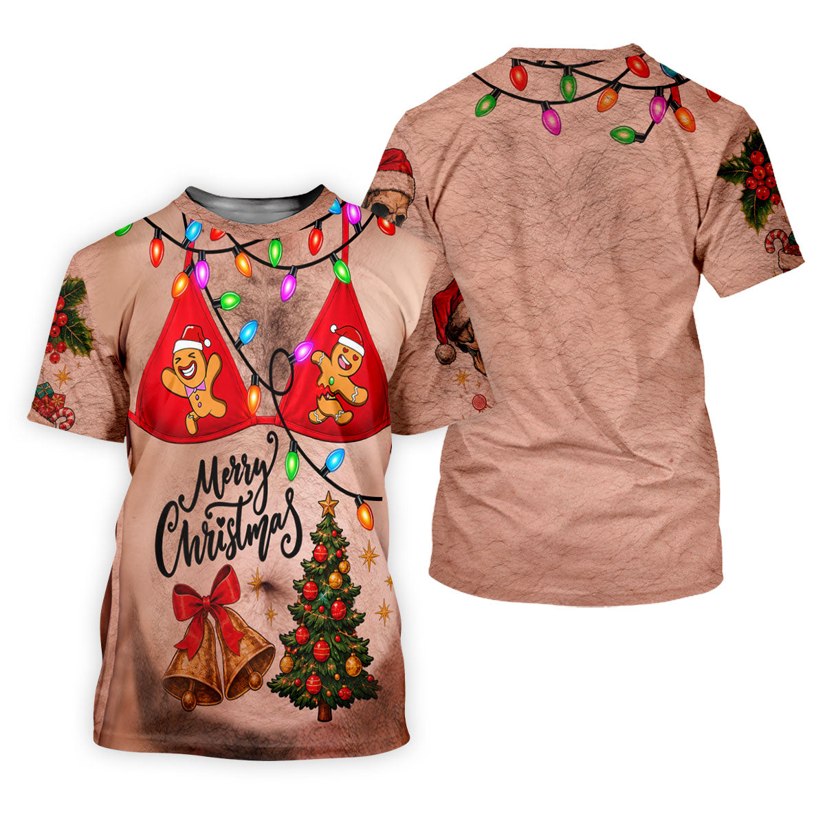 Merry Gingerbread Bra Christmas Golf Shirt, Mens Golf Shirts, Polo Shirts For Men