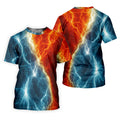 Lightning Fire And Ice Split Golf Polo Shirt, Golf Shirts For Women, Women's Golf Apparel