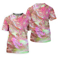 Pastel Gradient Feather Hawaiian Golf Shirt, Golf Tops For Men, Golf Shirts For Men