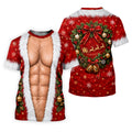 Santa Muscle Body Christmas Golf Shirt, Womens Golf Tops, Ladies Golf Shirts