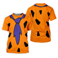 Fred Flintstone Costume Orange Design Hawaiian Golf Shirt, Golf Shirts For Men, Polo Shirts For Men