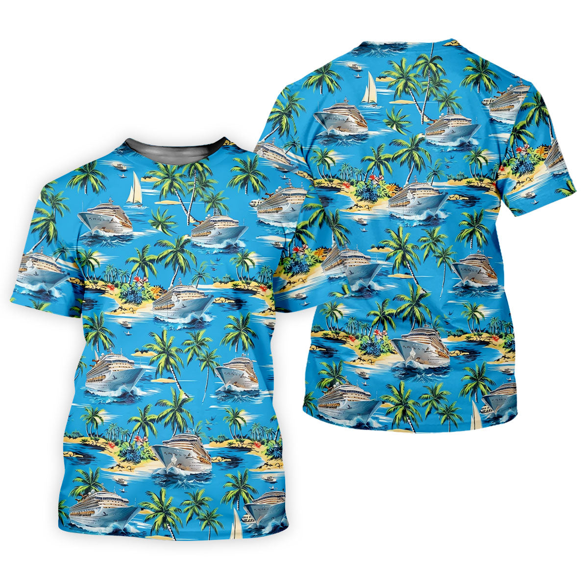 Tropical Cruise Vintage Hawaiian Golf Shirt, Women's Golf Tops, Ladies Golf Shirts