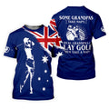 Real Grandpas Play Golf Then Take A Nap Australia Flag Print Fun Women's Golf Shirts, Ladies Golf Polos