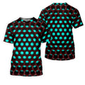 3D Effect Circular Pattern Blue Golf Shirt, Cool Golf Outfit, Women Golf Top, Ladies Golf Shirts